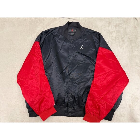 Nike Jordan Flight Renegade Flight Black Bomber Jacket Women's Size L Oversize - Picture 1 of 14